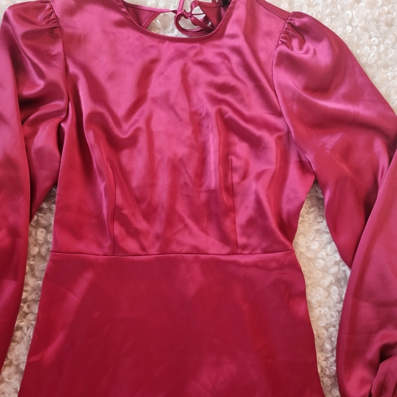 BNWT Vero Moda US M Pink Fushia Long Sleeve Backless Party Mini Dress Coktail - Picture 10 of 16